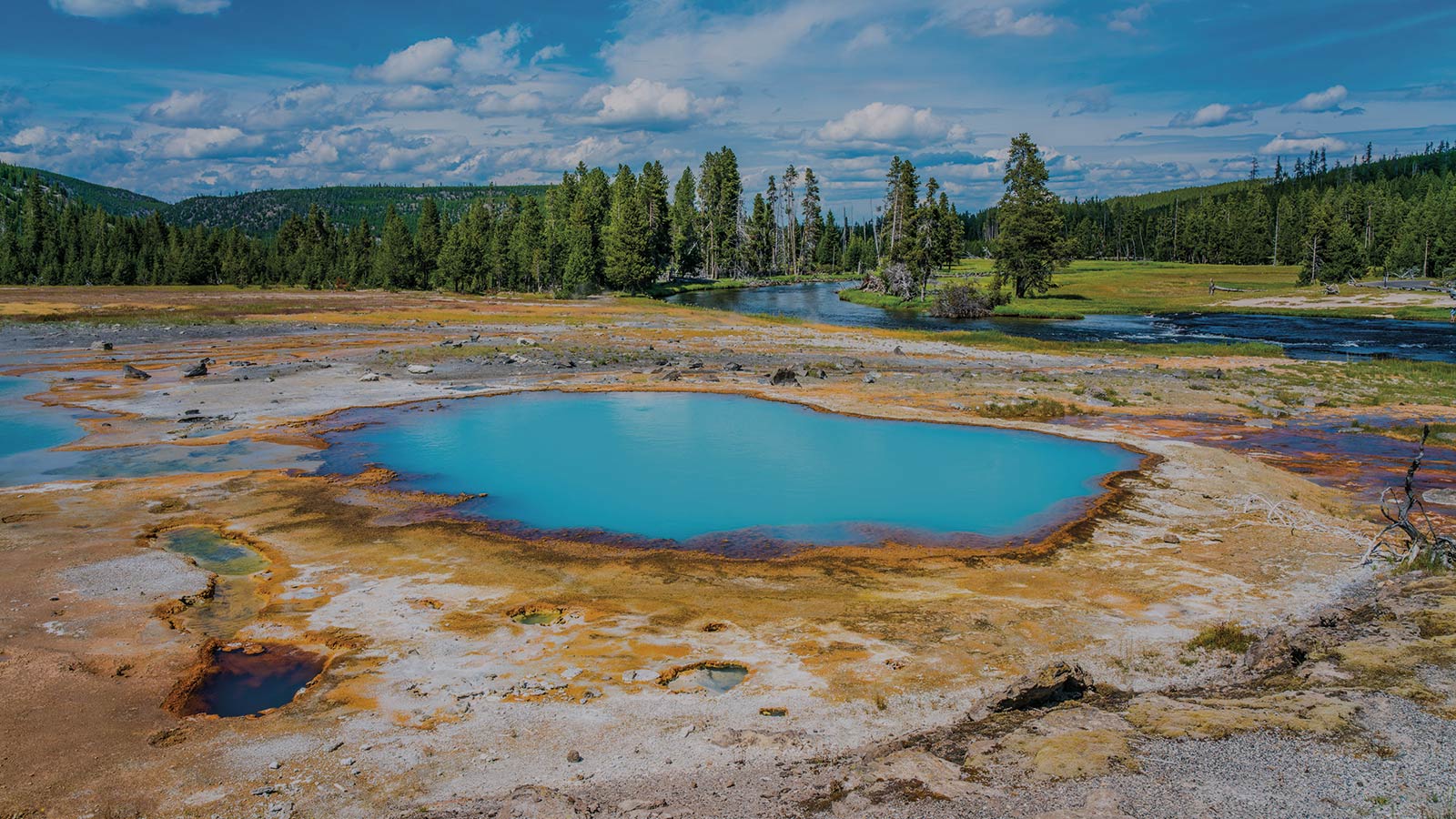 The colorful hot spring pools in Yellowstone National Park, Wyom